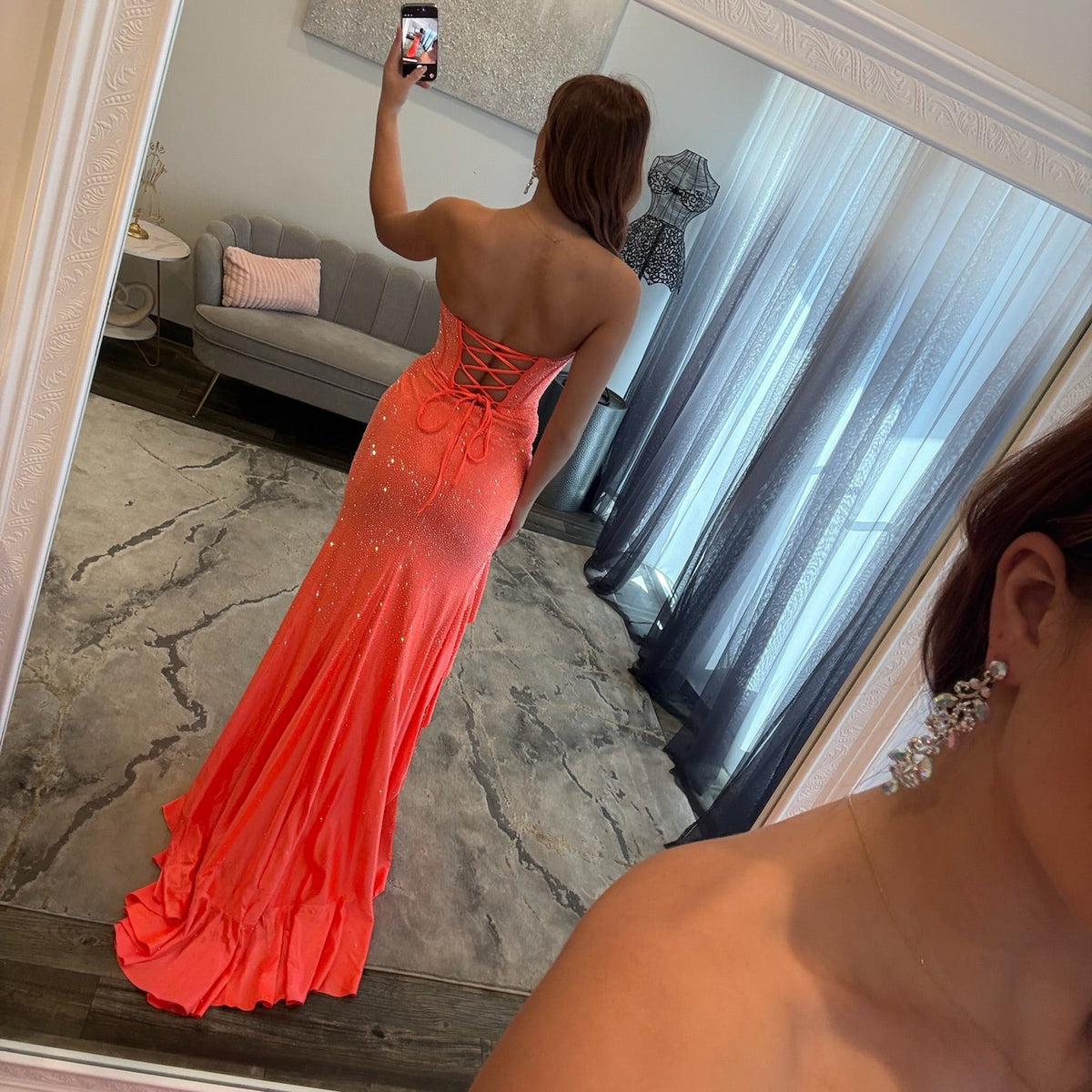 JoycesTPR Sherri Hill 56992 Orange Prom 