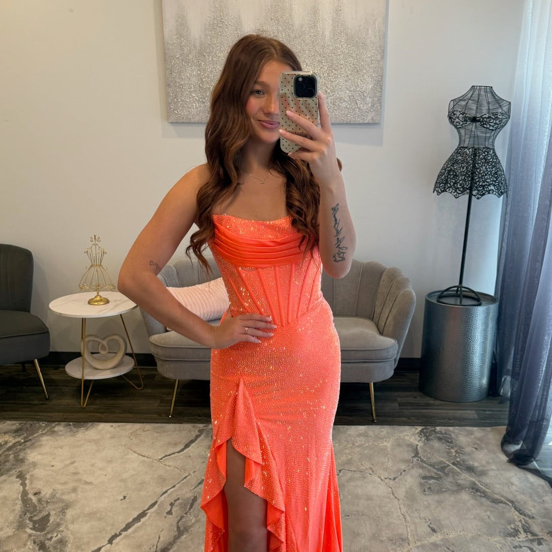 JoycesTPR Sherri Hill 56992 Orange Prom 