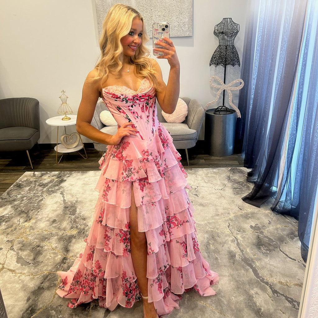 JoycesTPR Sherri Hill 57249 Pink Print 