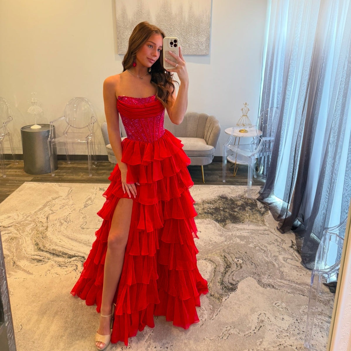 JoycesTPR Sherri Hill 57288 Red Red Prom Dress