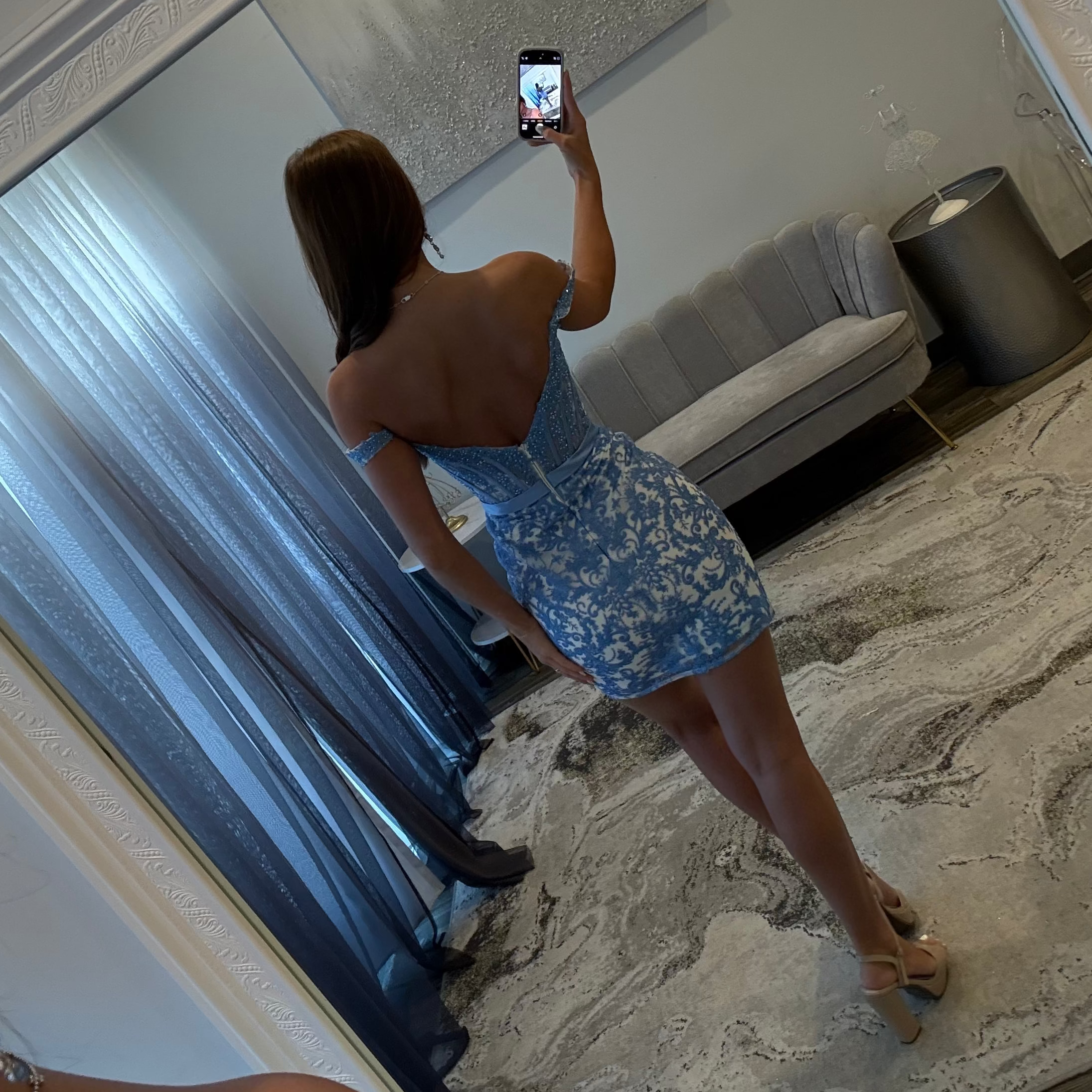 JoycesTPR JoycesTPR Sherri_Hill_57355_Ivory Print Dress