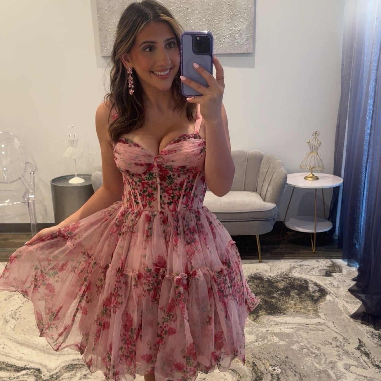 JoycesTPR Sherri Hill 57380 Blush Pink Print Close Up