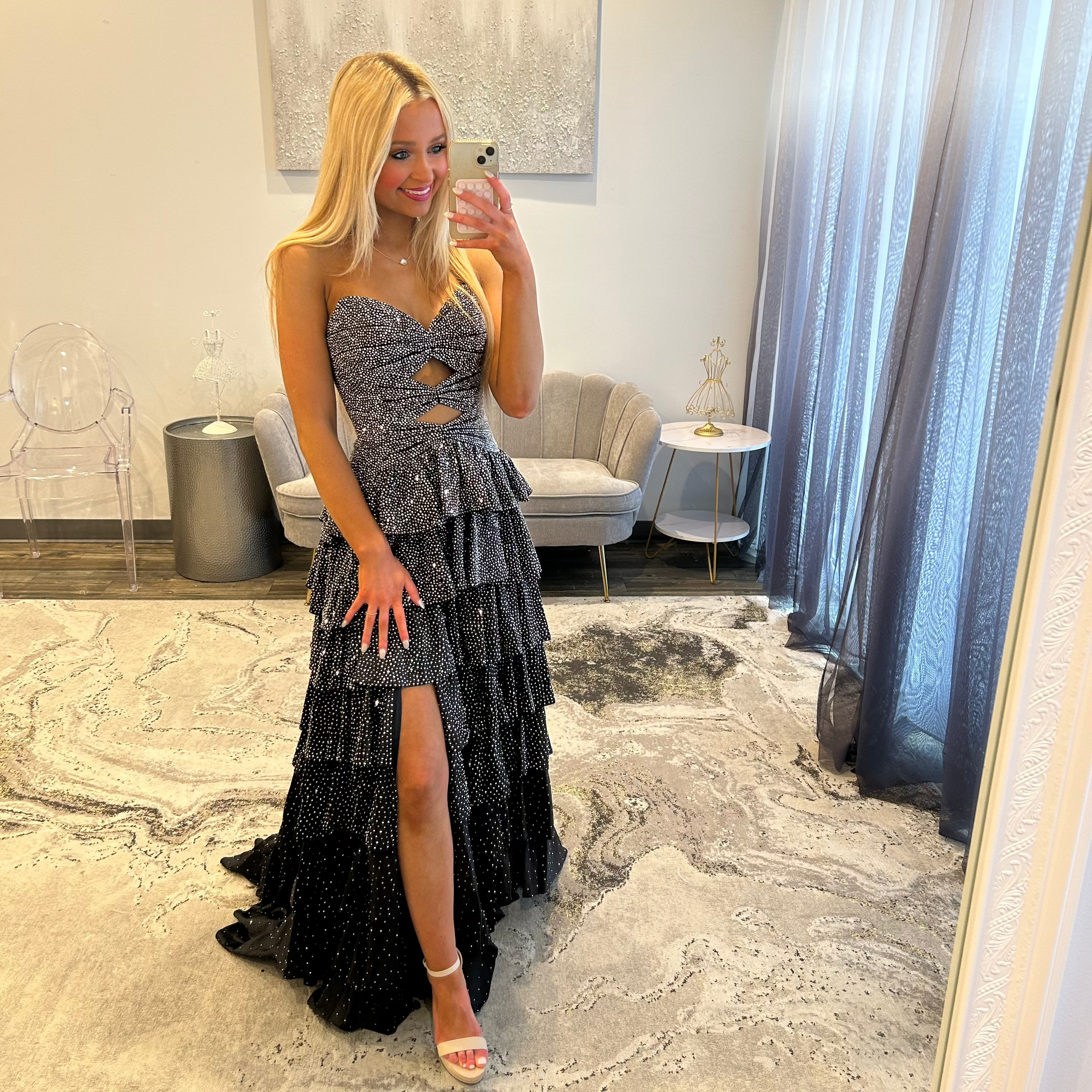 JoycesTPR Sherri Hill 57416Black Silver Prom 
