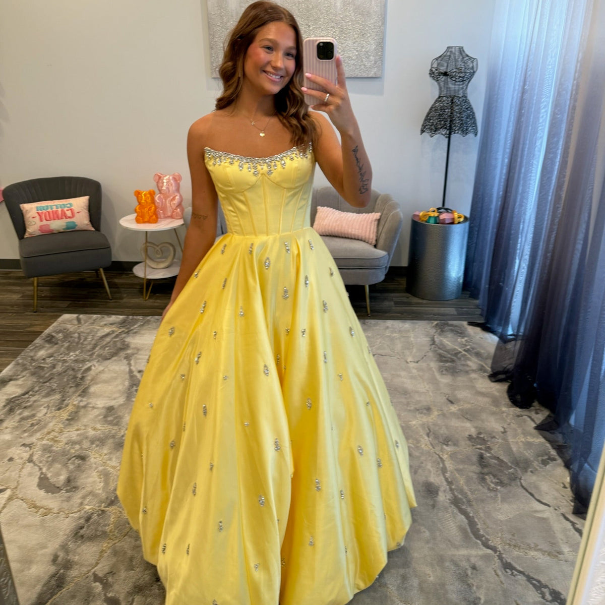 JoycesTPR Sherri Hill 57575 Yellow Ballgown