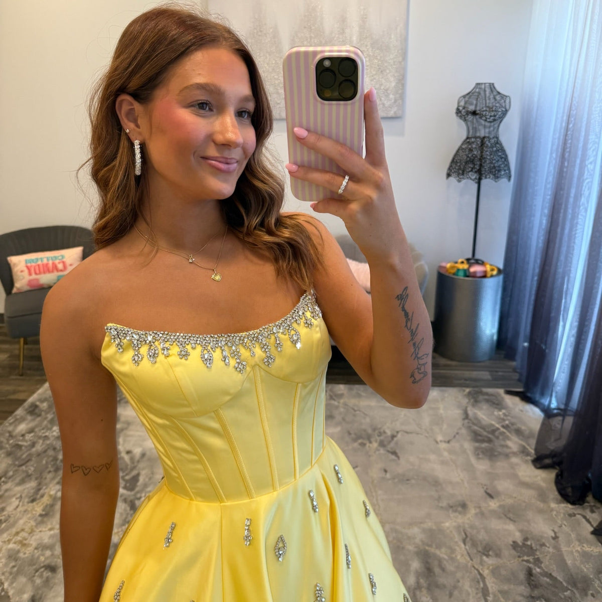 JoycesTPR Sherri Hill 57575 Yellow Ballgown