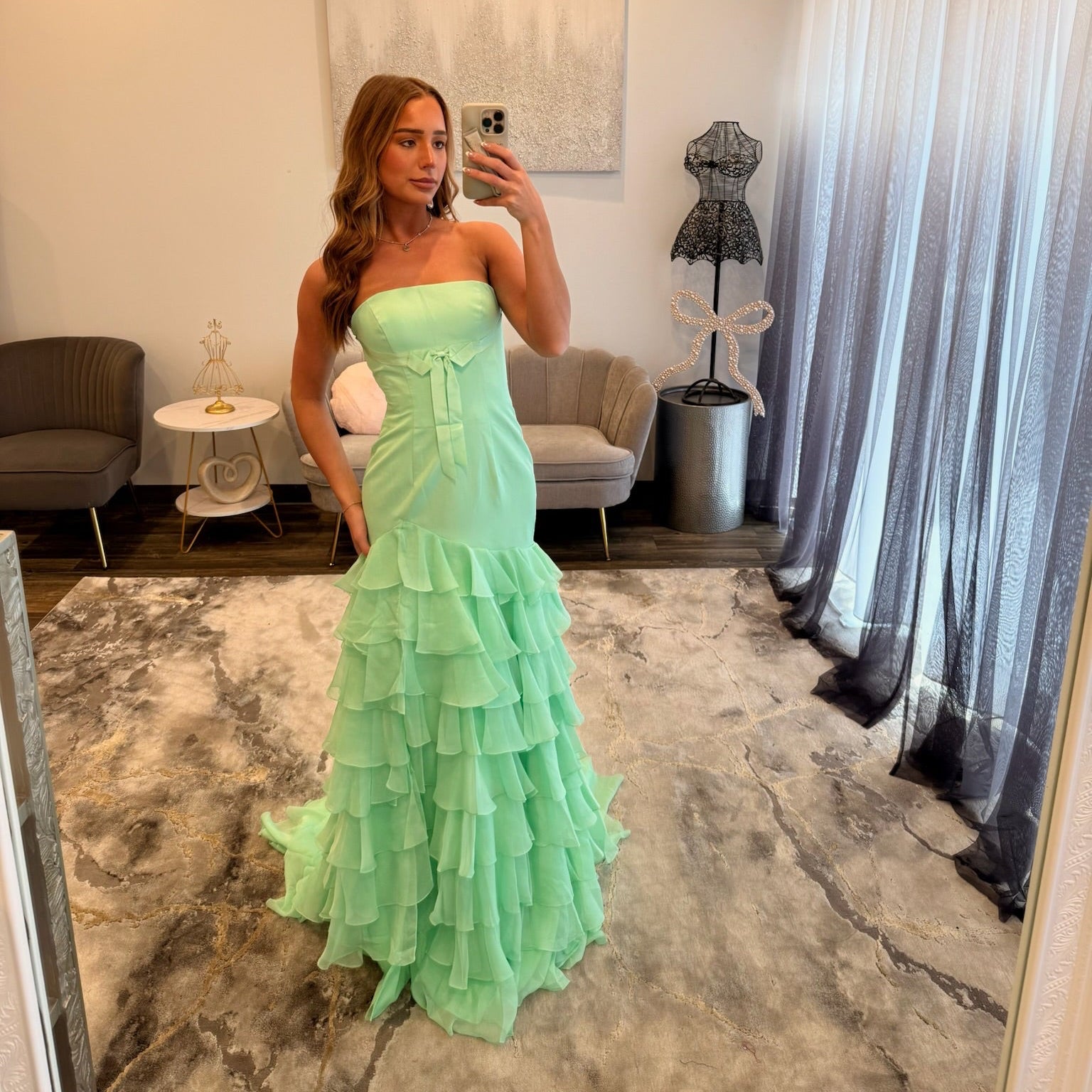 JoycesTPR Sherri Hill 57827 Light Green  Prom 