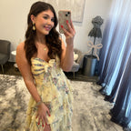 JoycesTPR Sherri Hill 57907 Yellow Print Prom Dress