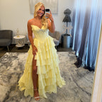 JoycesTPR Sherri Hill 57936 Yellow Prom Dress w Bow