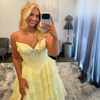 JoycesTPR Sherri Hill 57936 Yellow Prom Dress w Bow