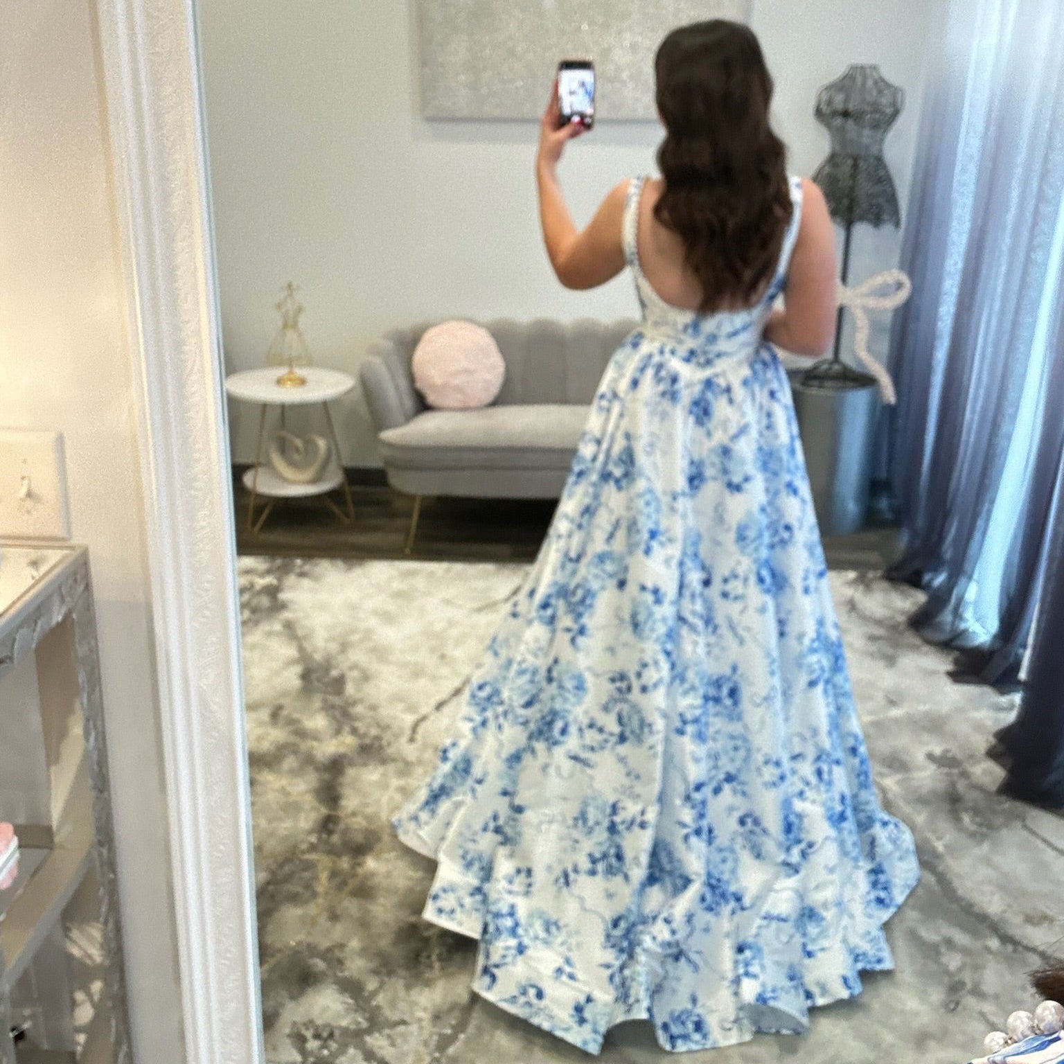 JoycesTPR Sherri Hill 57965 Ivory Blue Prom Dress