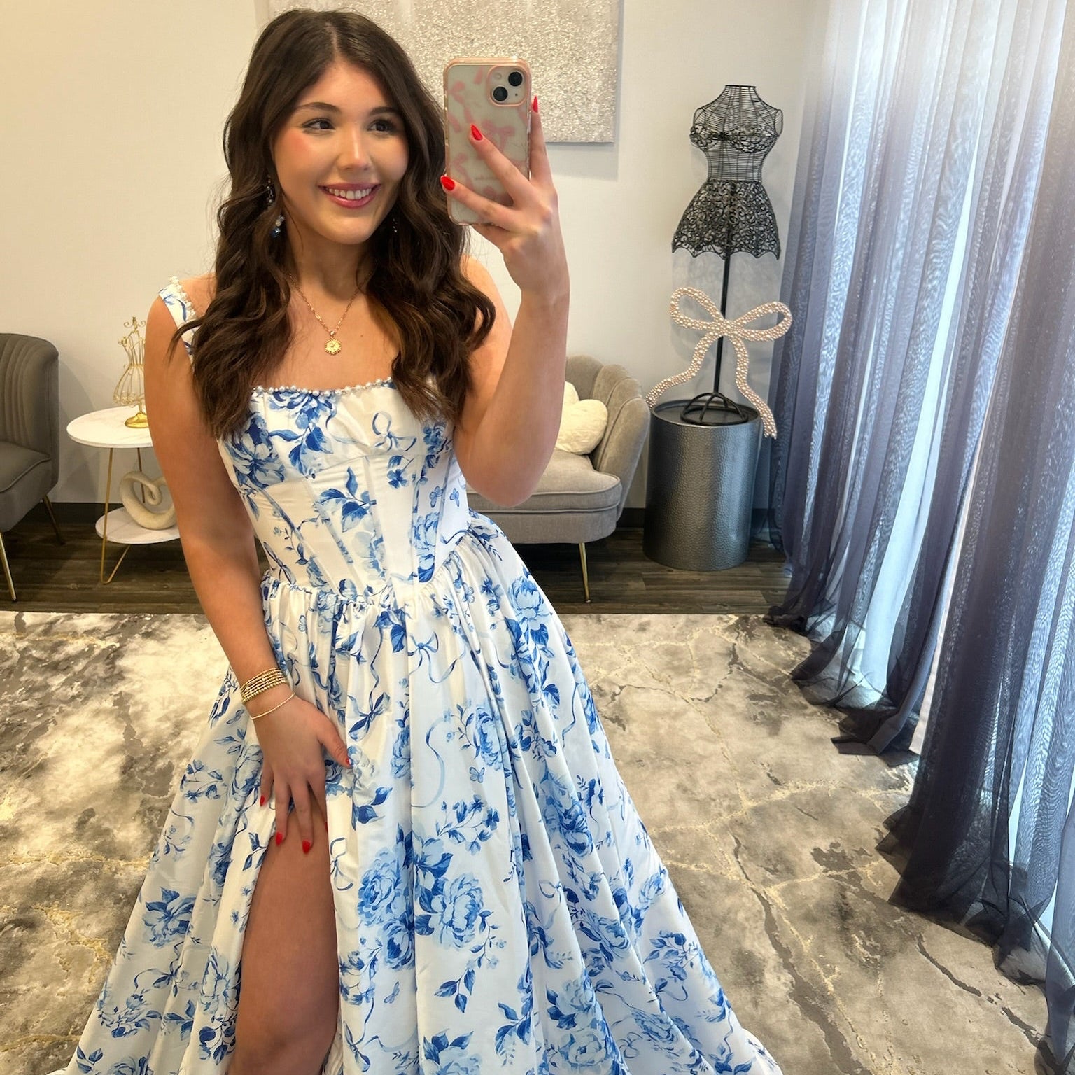 JoycesTPR Sherri Hill 57965 Ivory Blue Prom Dress
