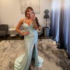 JoycesTPR Sherri Hill 58005 Aqua Silver Prom Dress  2026 