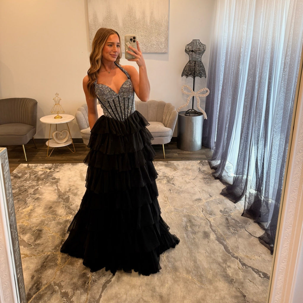 JoycesTPR Sherri Hill 58009 Black Prom Dress 