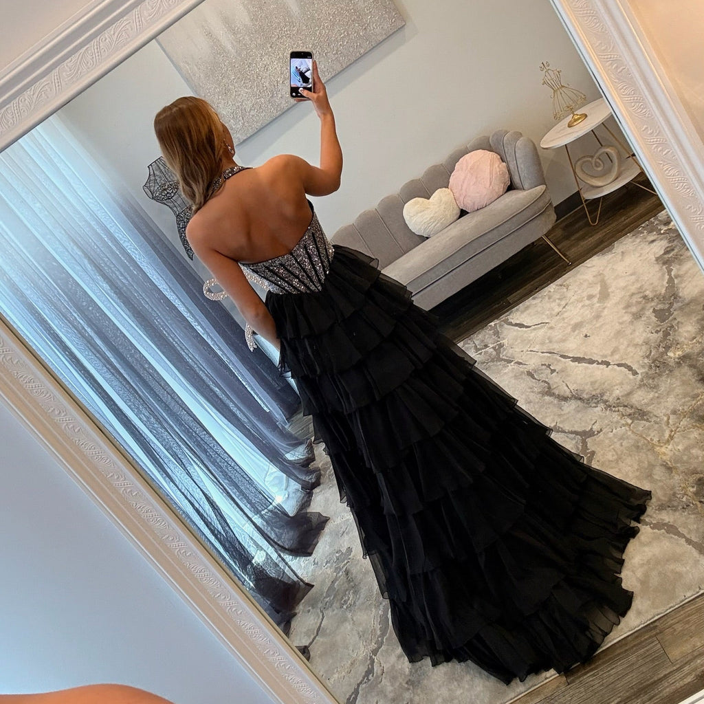 JoycesTPR Sherri Hill 58009 Black Prom Dress 