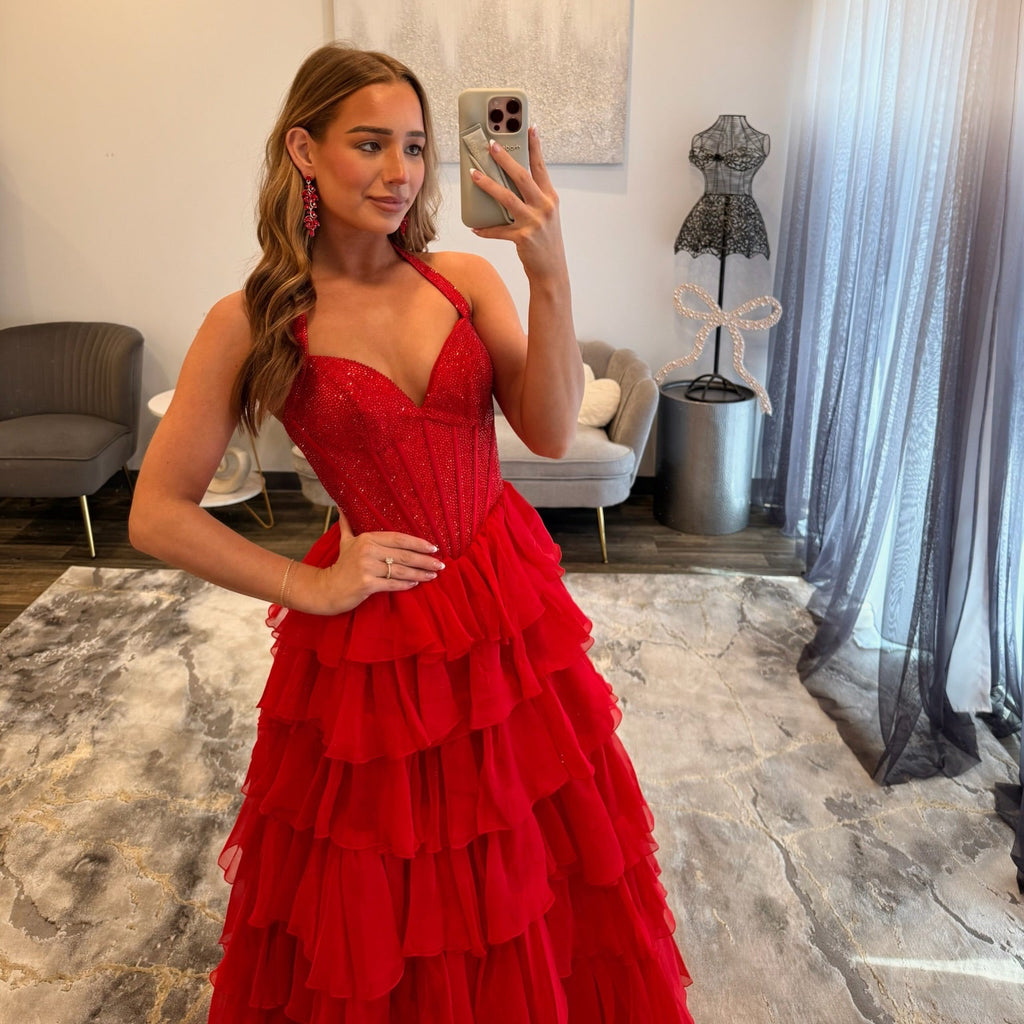 JoycesTPR Sherri Hill 58009 Red Prom Dress 