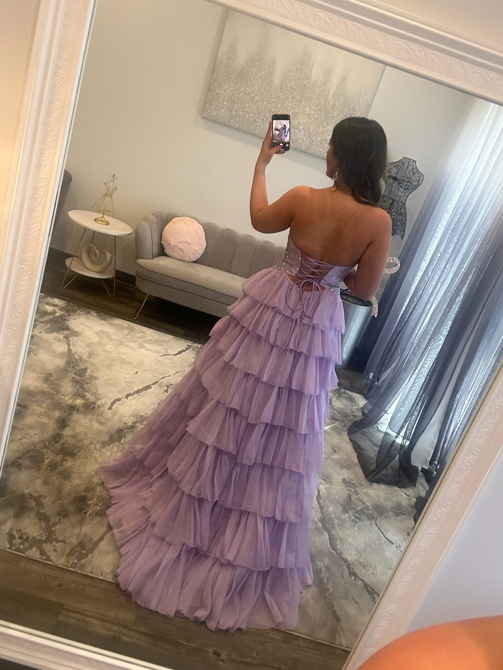 JoycesTPR Sherri Hill 58011 Periwinkle Prom Dress Back