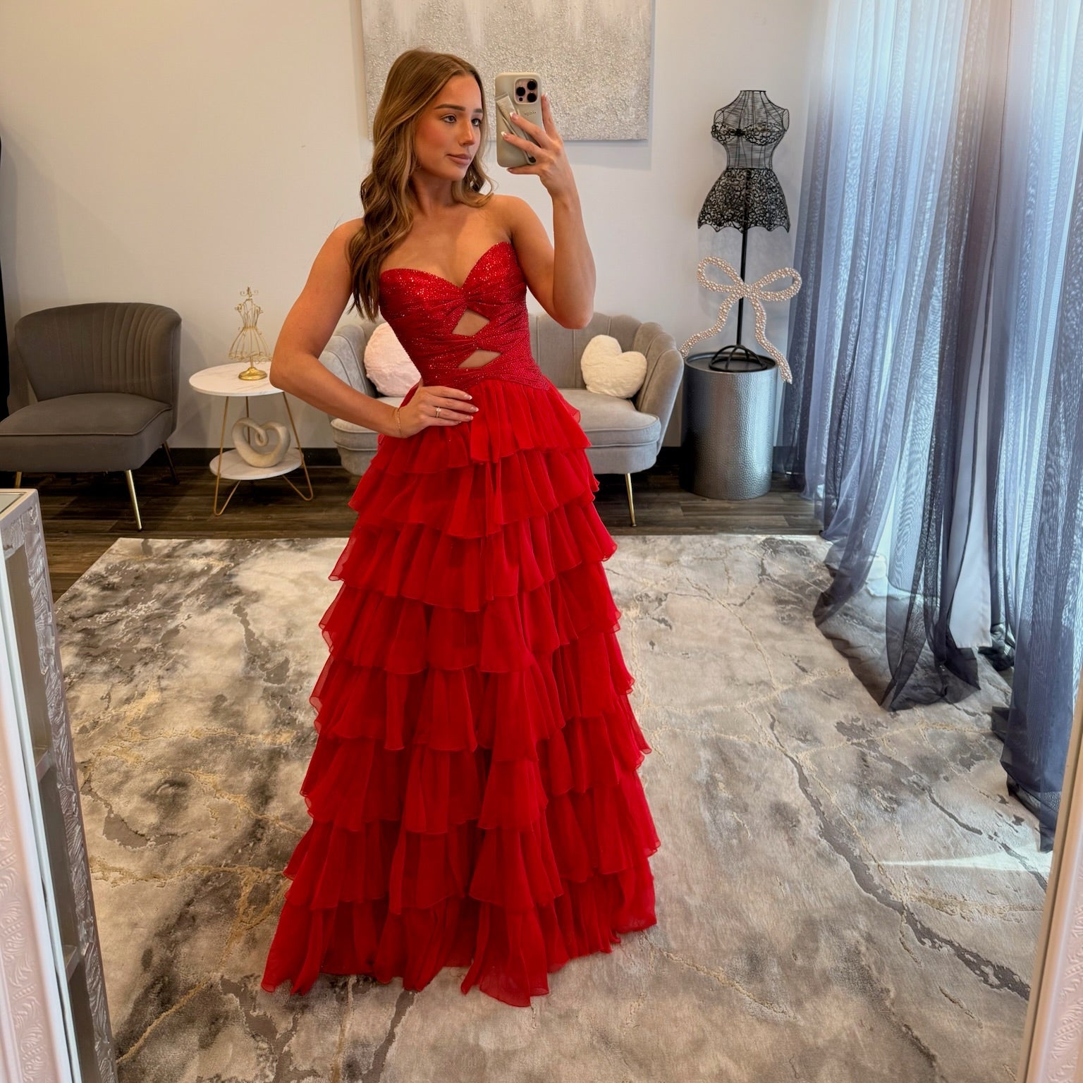 JoycesTPR Sherri Hill 58011 Red Prom Dress 