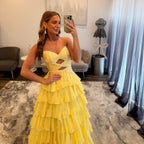 JoycesTPR Sherri Hill 58011 Yellow Dress Close
