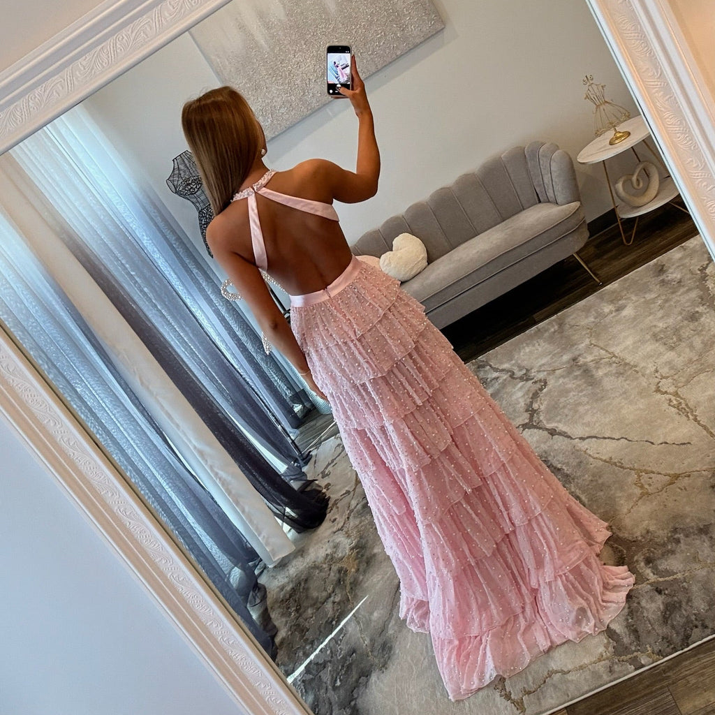 JoycesTPR Sherri Hill 58015 Pink Silver Prom 