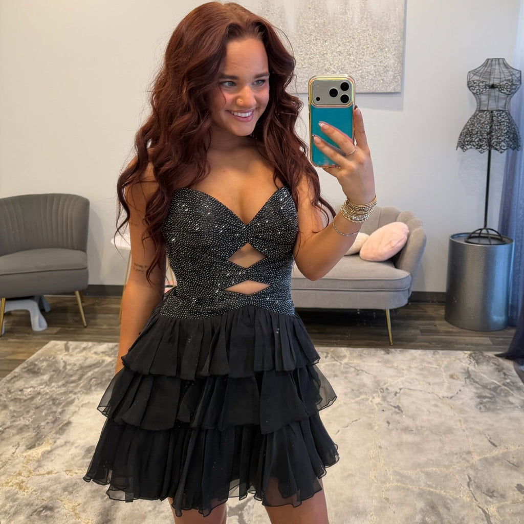 JoycesTPR Sherri Hill 58025 Black Silver 