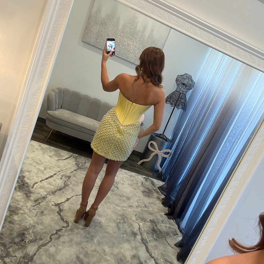 JoycesTPR Sherri Hill 58030 Yellow and Candy Pink 