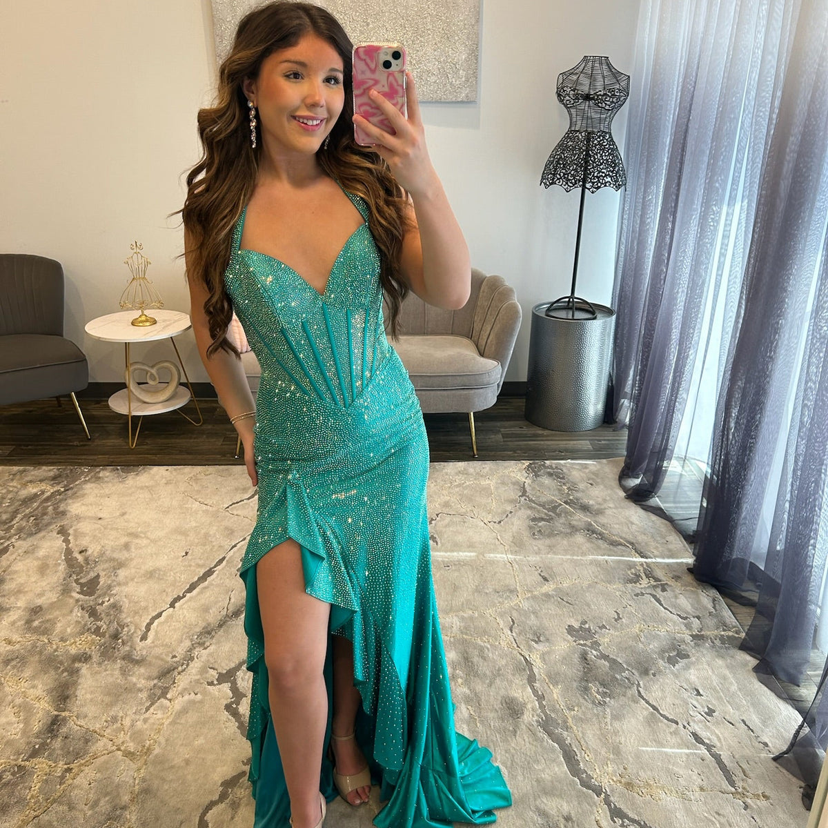JoycesTPR Sherri Hill 58045 Teal Prom 