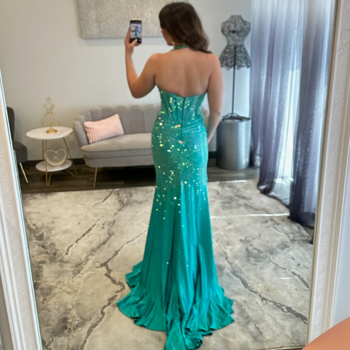 JoycesTPR Sherri Hill 58045 Teal Prom 