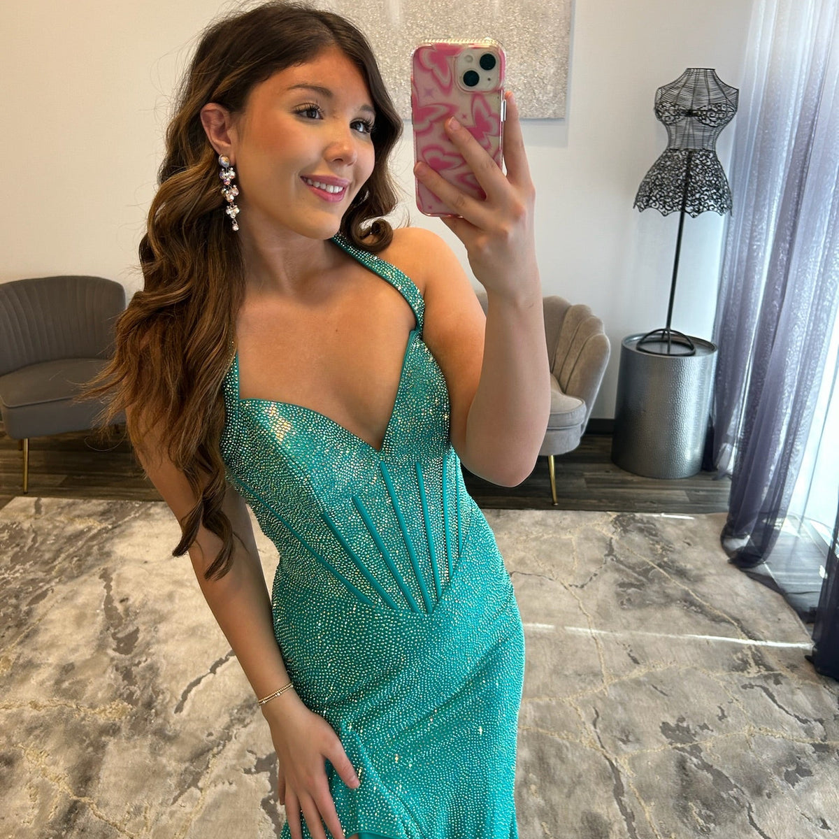 JoycesTPR Sherri Hill 58045 Teal Prom 
