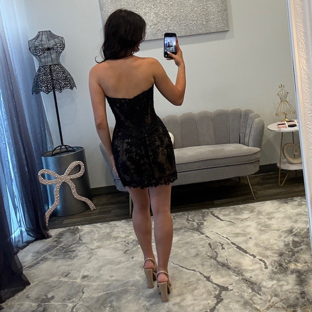 JoycesTPR Sherri Hill 58048 Black Nude Katelyn 