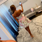 JoycesTPR Sherri Hill 58056 Pink Green Print