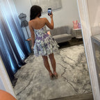 JoycesTPR Sherri Hill 58056 Purple Green Print  Close 