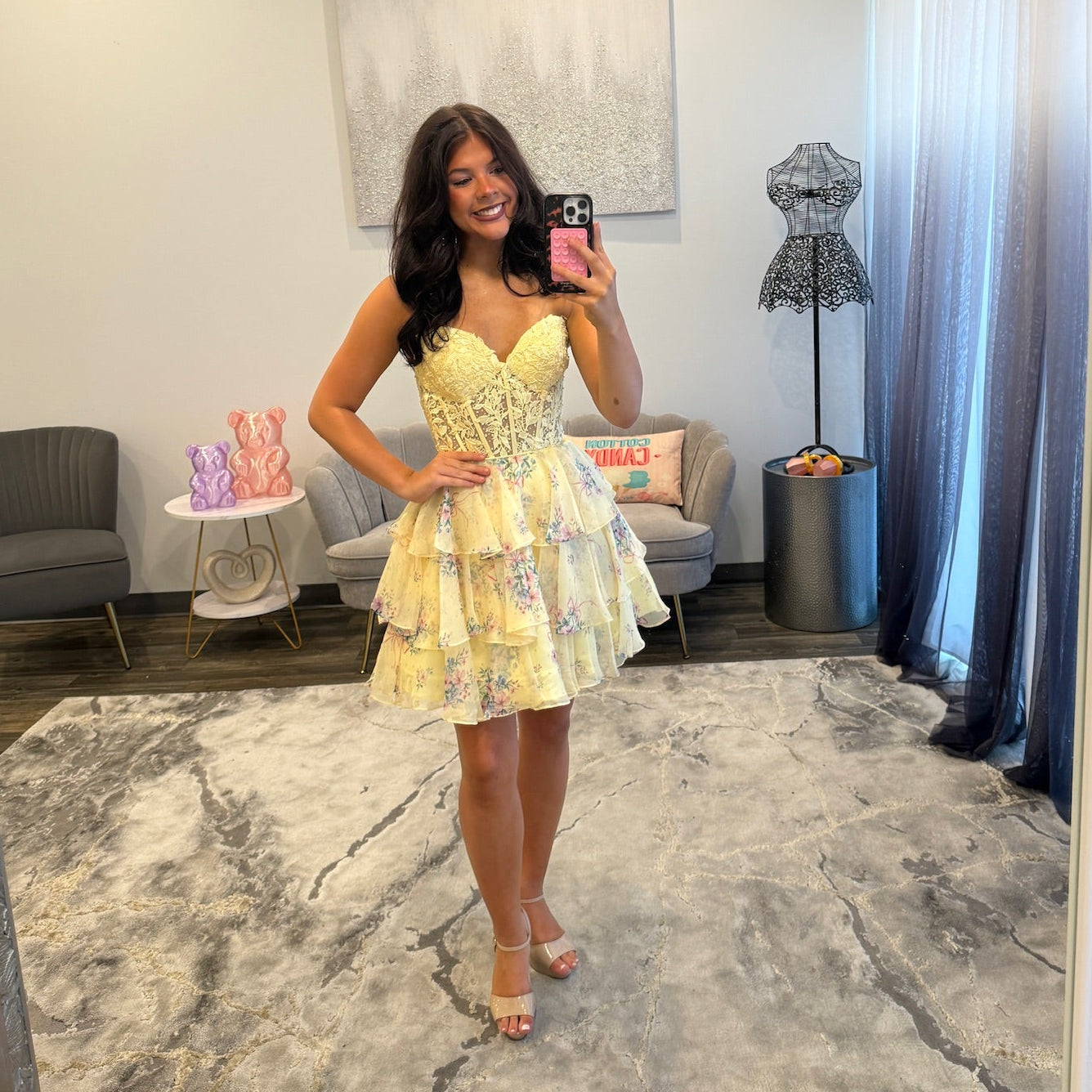 JoycesTPR Sherri Hill 58058 Yellow Print 