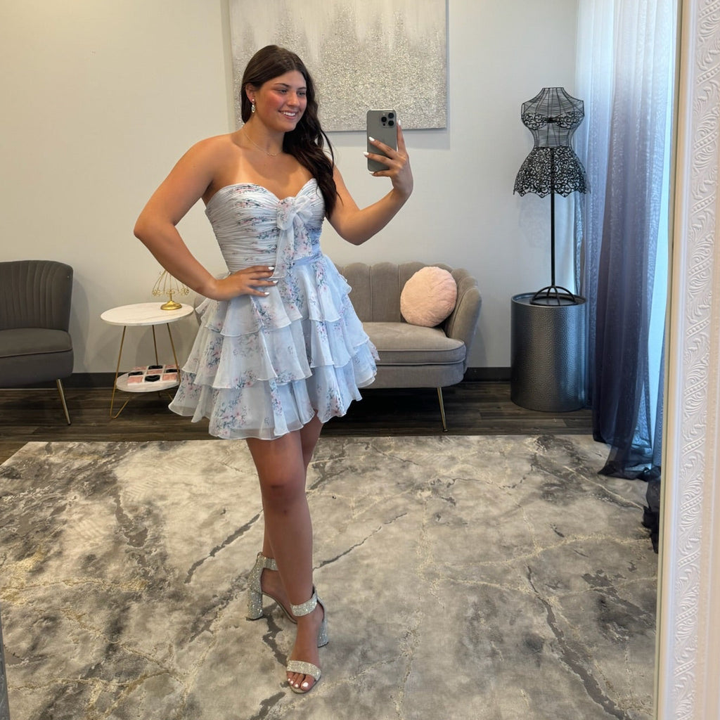 JoycesTPR Sherri Hill 58059 Light Blue Print