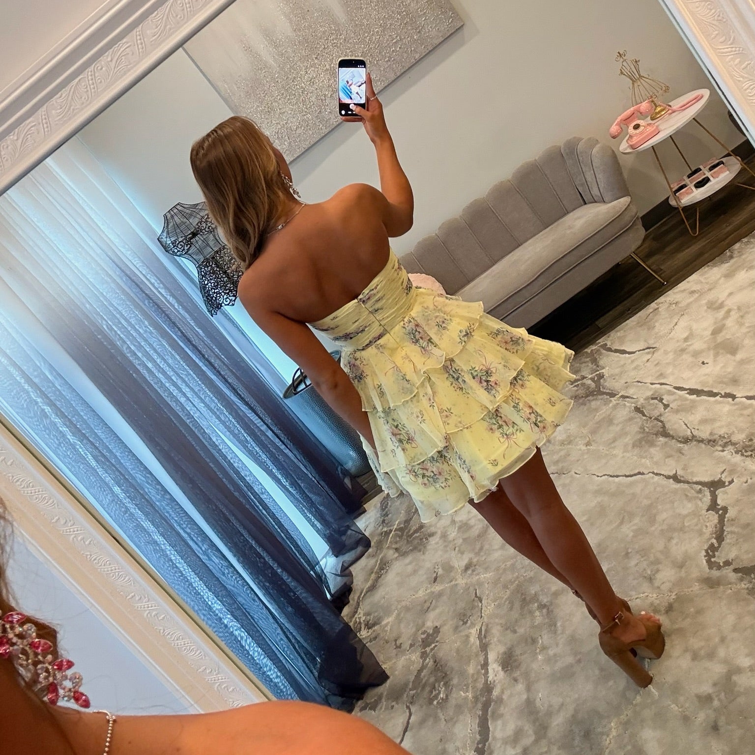 JoycesTPR Sherri Hill 58059 Yellow Print Close 