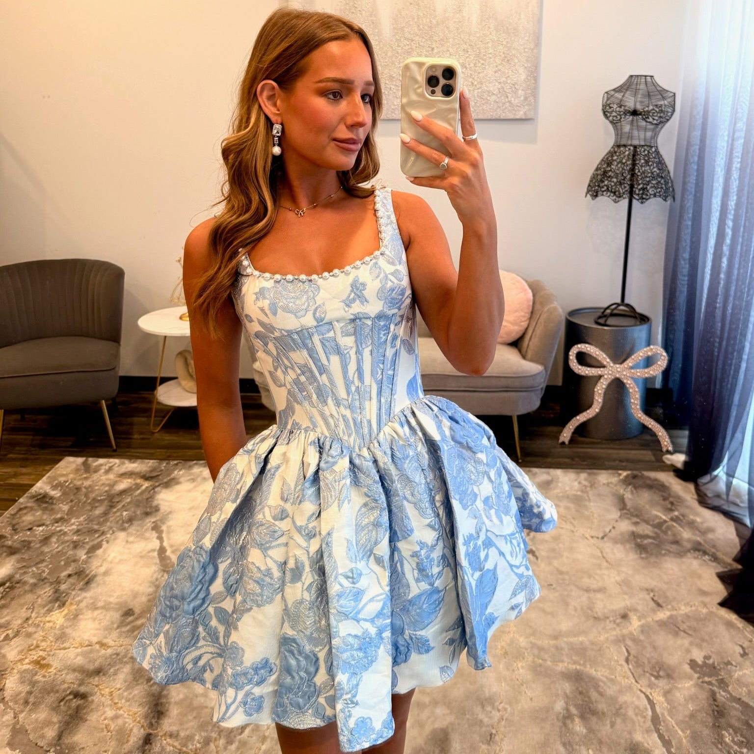 JoycesTPR Sherri Hill 58071 Ivory Blue 