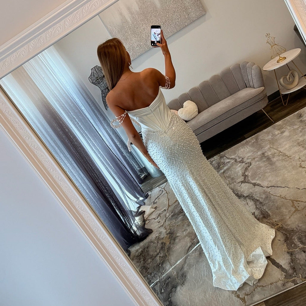 JoycesTPR Sherri_Hill_58093 Ivory Silver _Prom_Dress Back