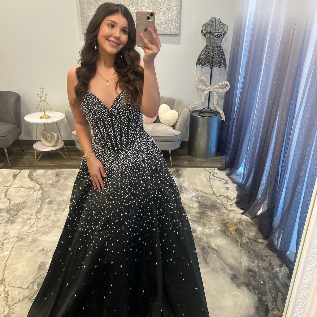 JoycesTPR Sherri Hill 58096 Black Silver Prom Dress