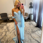 JoycesTPR Sherri Hill 58098 Light Blue Silver Prom 