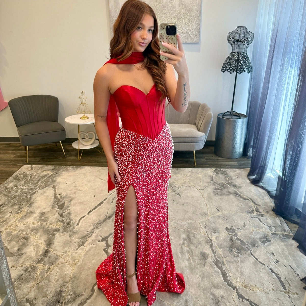 JoycesTPR Sherri Hill 58098 Red Prom Dress 