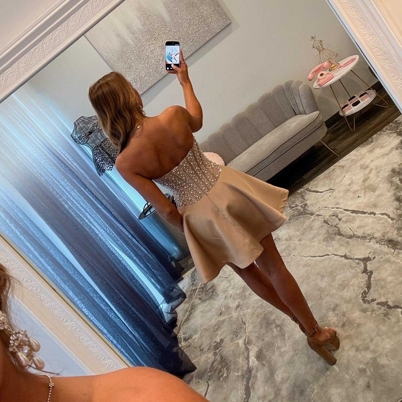 JoycesTPR Sherri Hill 58105 Nude/Ivory/Silver