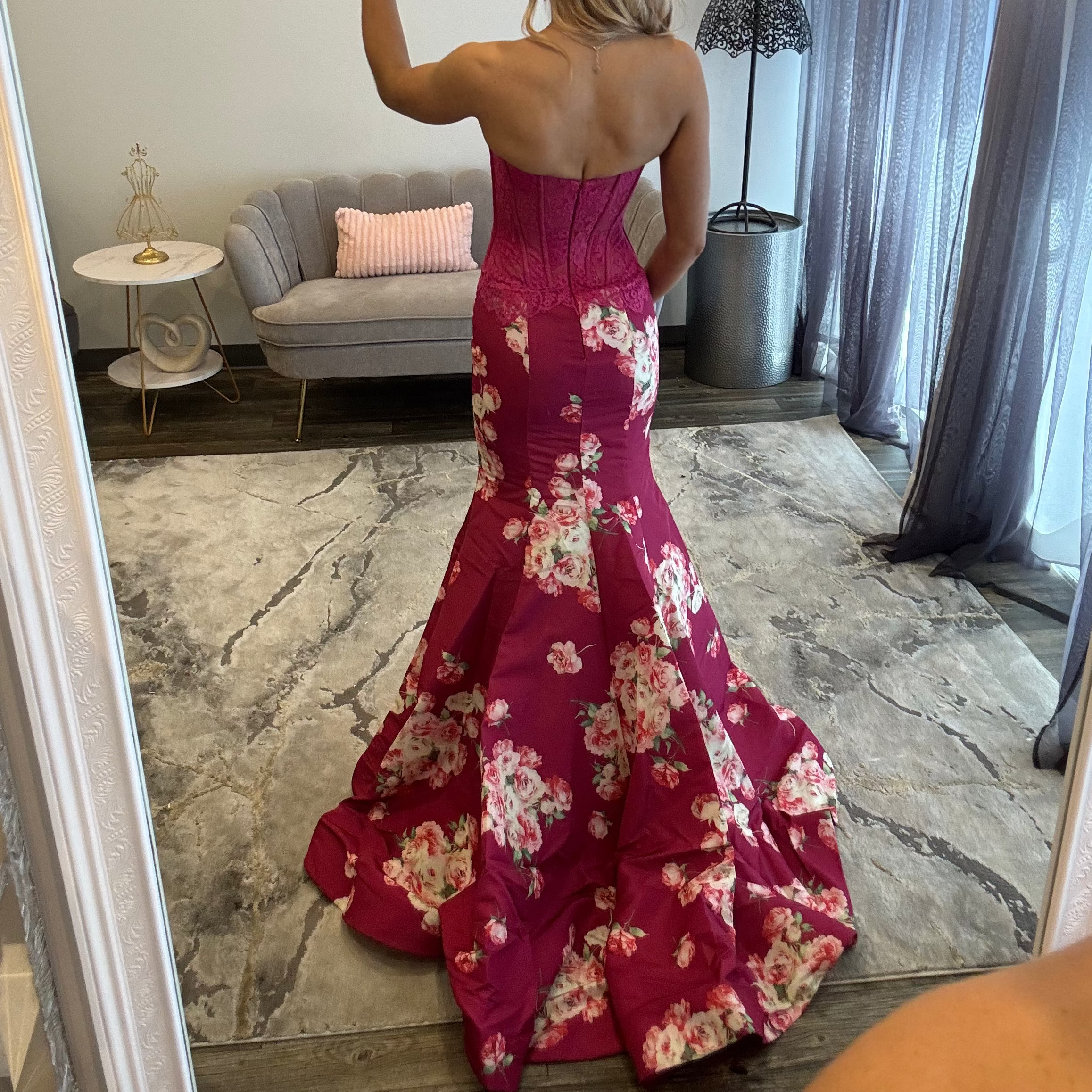 JoycesTPR Sherri Hill 58180 Plum Print Close 