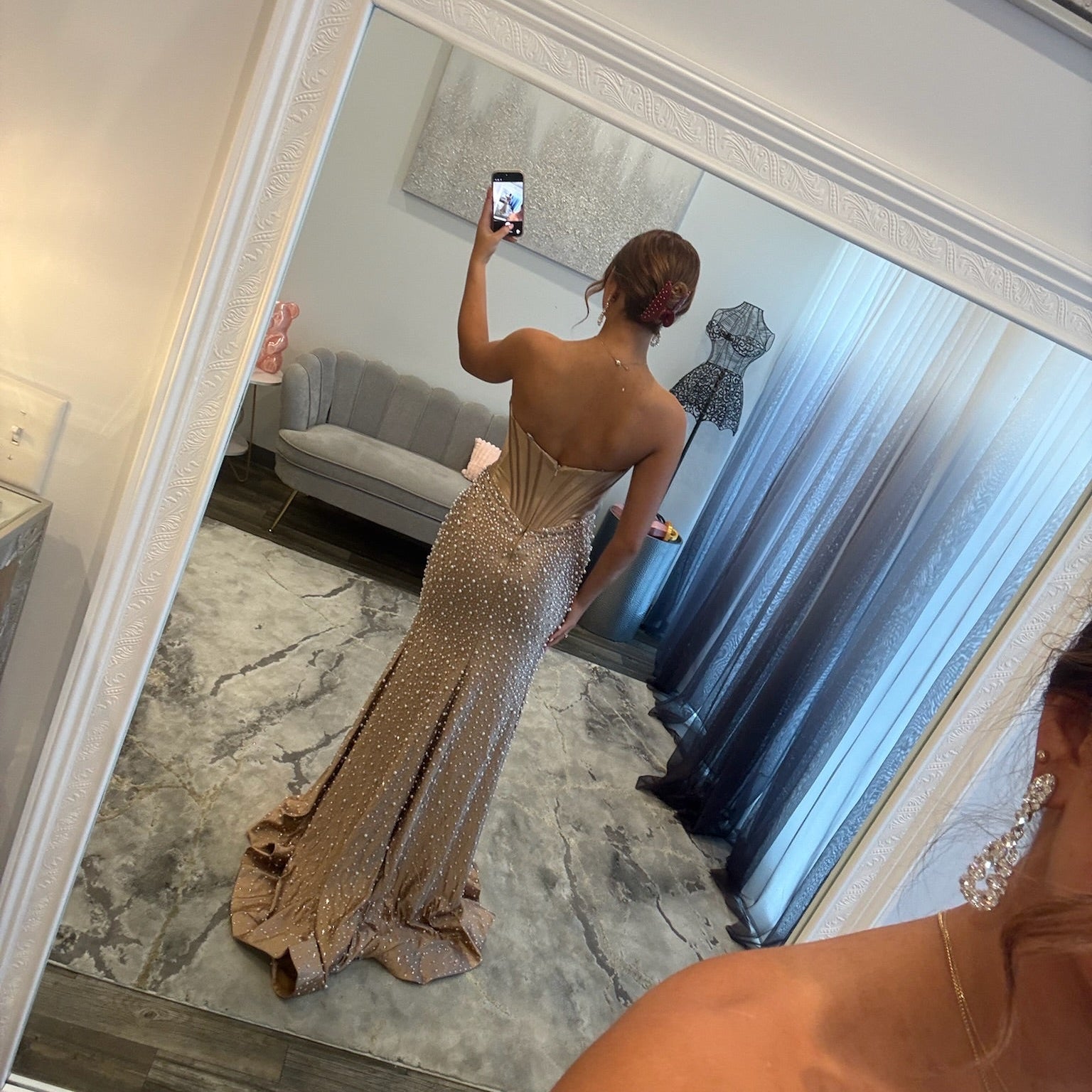 JoycesTPR Sherri Hill 58232 Nude Silver 