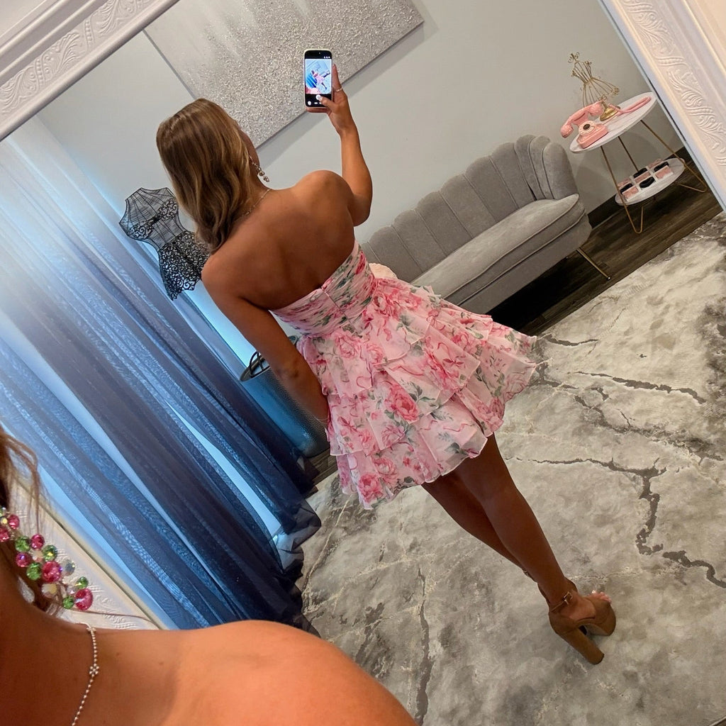 JoycesTPR Sherri Hill 58297 Pink Green Print 