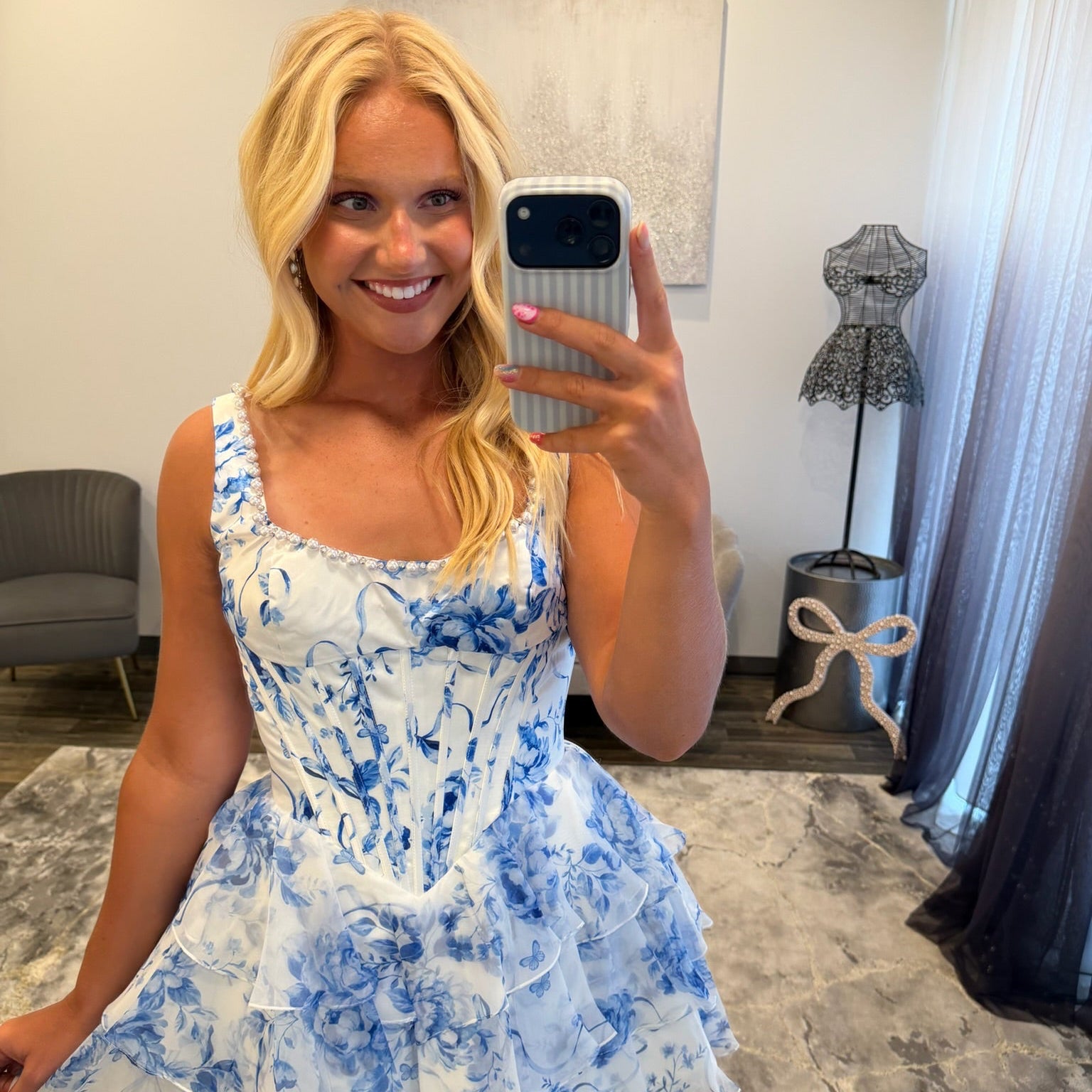 JoycesTPR Sherri Hill 58317 Ivory Blue 
