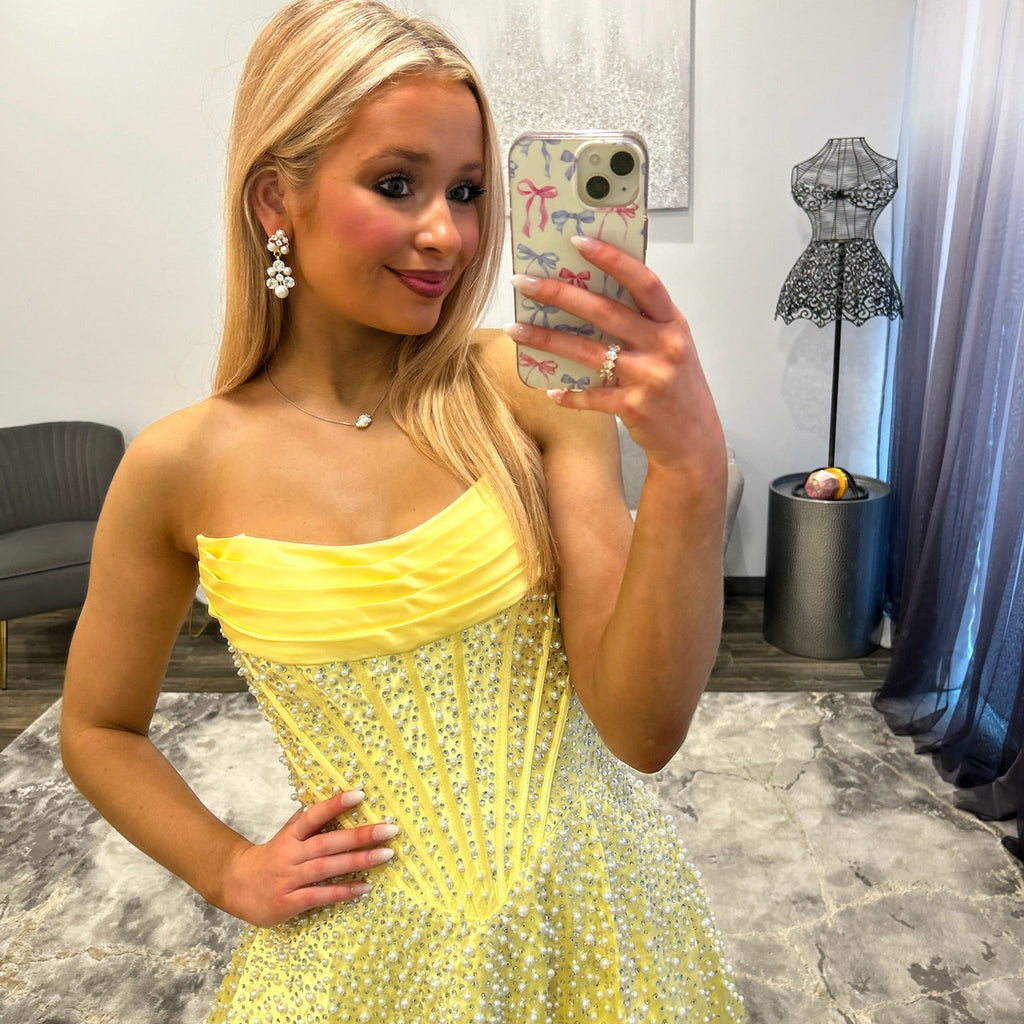 JoycesTPR Sherri Hill 58331 Yellow 