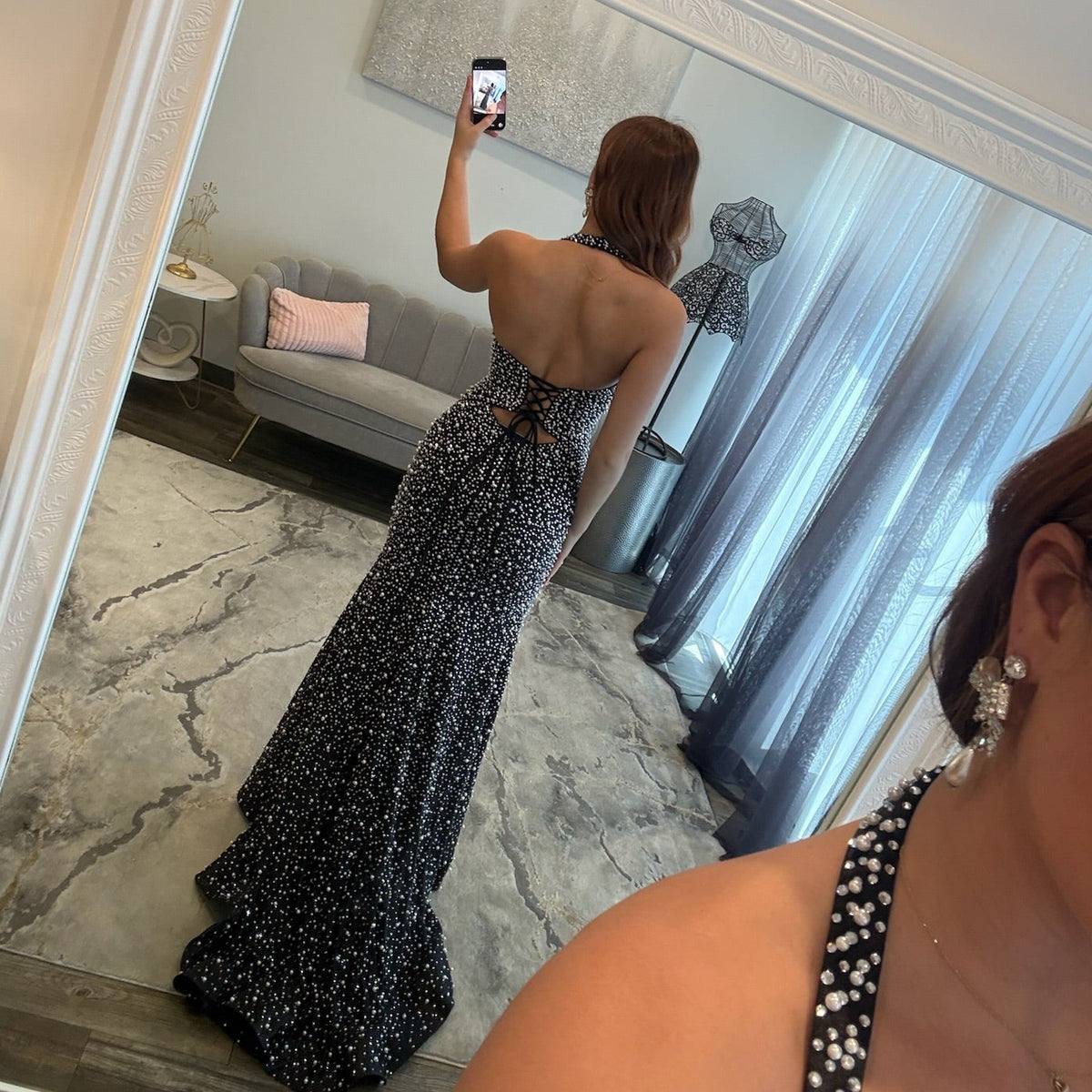 JoycesTPR Sherri Hill 58337 Black Silver 