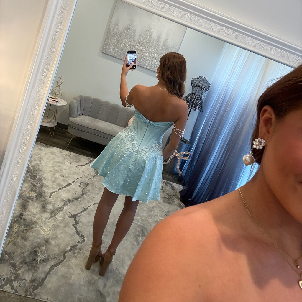 JoycesTPR Sherri Hill 58388 Aqua Silver 