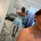 JoycesTPR Sherri Hill 58388 Aqua Silver 