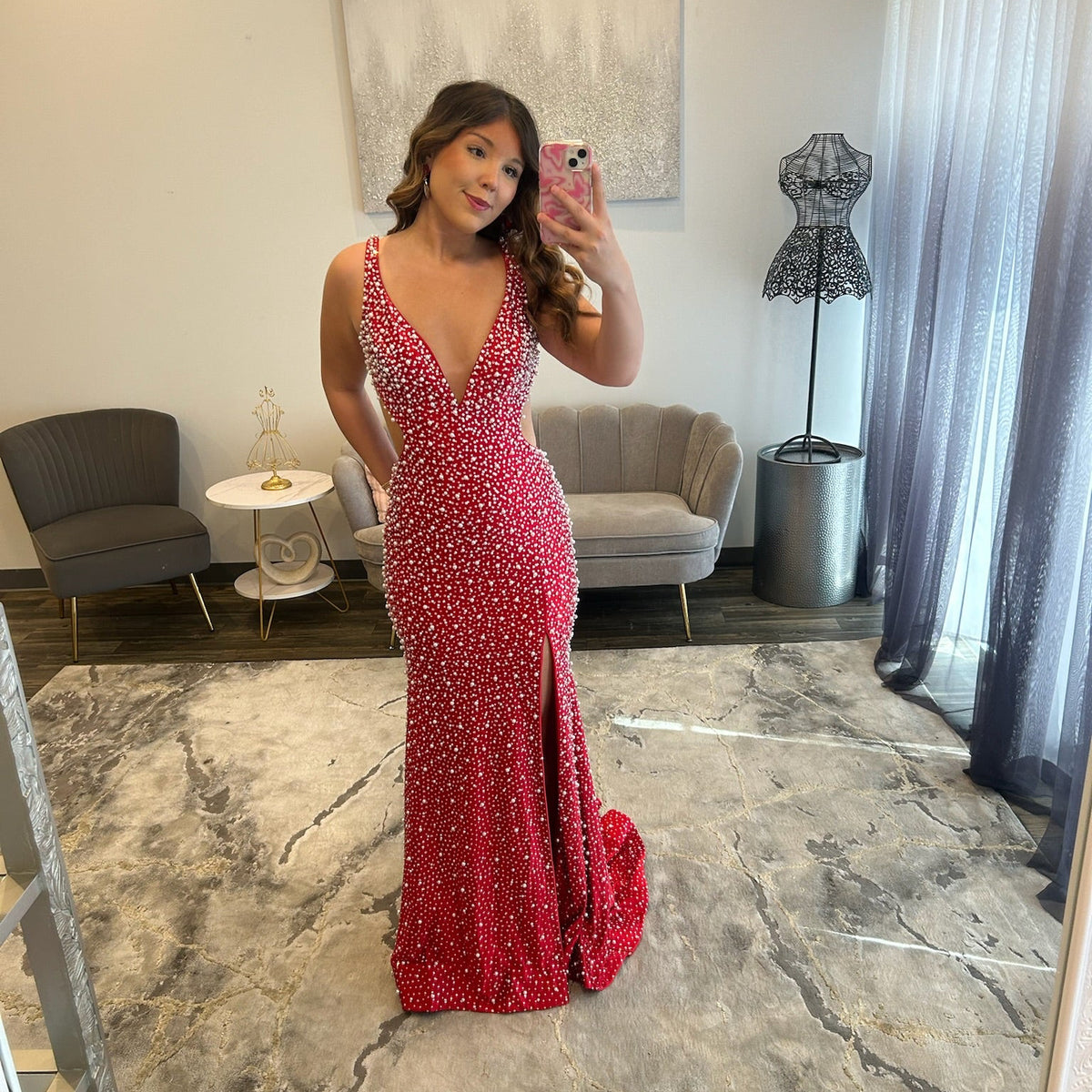 JoycesTPR Sherri Hill 58455 Red Silver 
