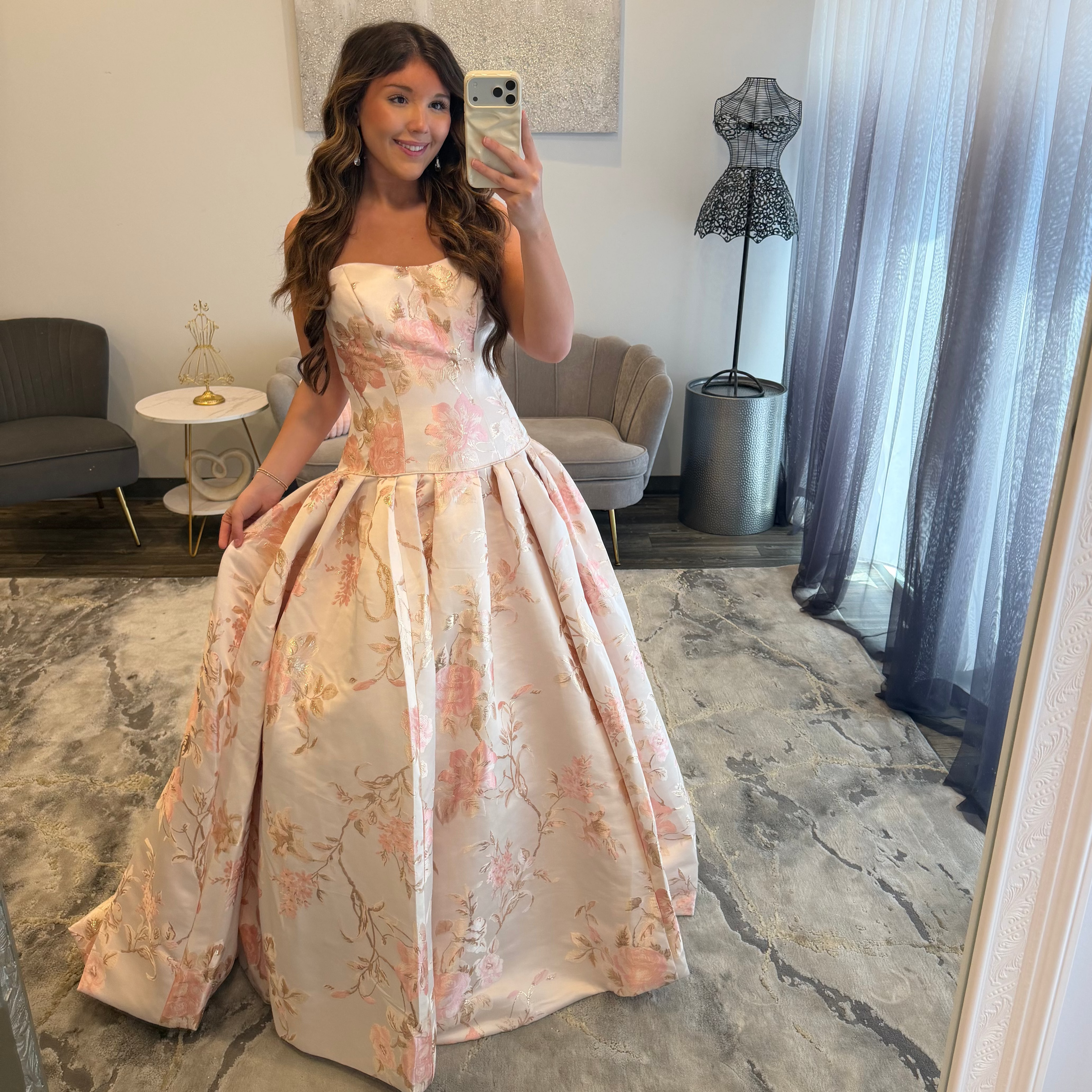 JoycesTPR Sherri Hill 58594 Blush Print Prom 